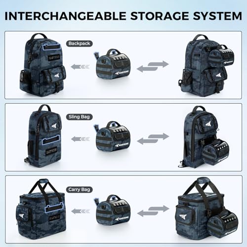 BaitSpace Line Bag Water Resistant Tackle Bag (B: Blue Camo-Medium)
