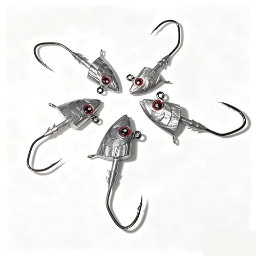 Saltwater Jig Heads with Bait Keeper & Belly Trailer Hole