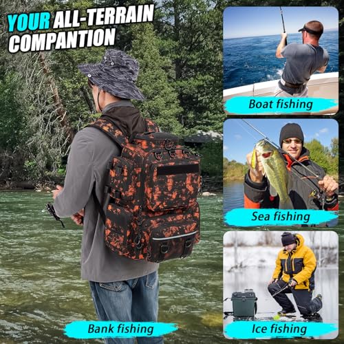 Tactical Fishing Backpack with 4 Tackle Boxes (Mars CM)