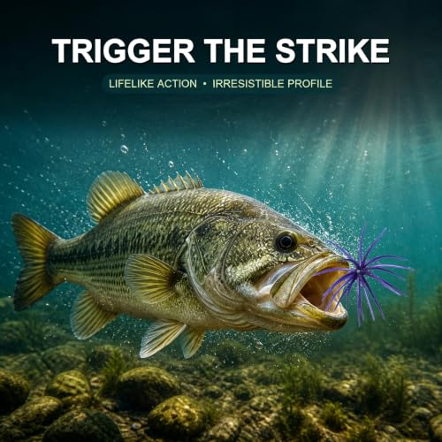 Urchin Baits for Bass Fishing (C-Purple / 3.5in-20pcs)