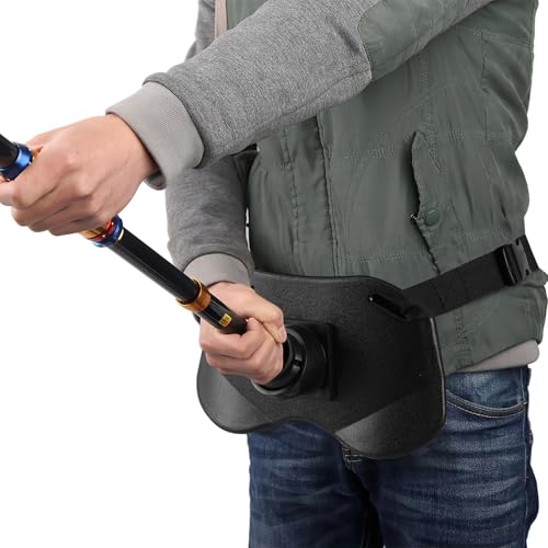 360°Adjustable Padded Fishing Fighting Belt Offshore Tackle Boat Fishing Rod Holder (Black)