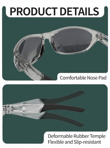0.8 oz Polarized Sports Sunglasses for Men Women (Gun Gray Frame-gray Lens)
