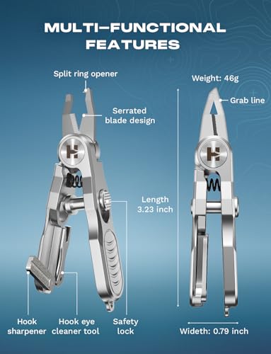 Fishing Line Cutter with Split Ring Opener (Silver / 4-in-1)