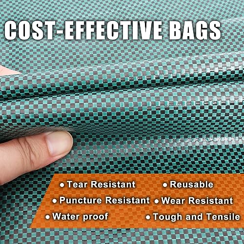 3 Pack 72 Gallon Leaf Bags Reusable with Dustpan Bag (Green-40&72 Gallons)