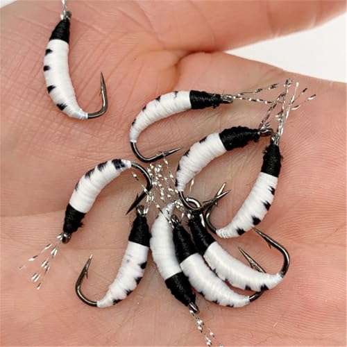 24Pcs Fly Fishing Flies Trout Lures Fishing Tackle Fly Fishing Flies with Boxed Trout Bass Artificial Fish Bait (24Pcs-Pupal Worms)