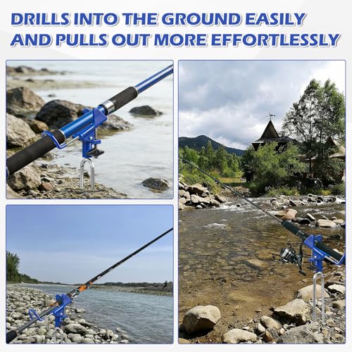 Fishing Rod Holder for Ground (Blue -4 Pack)