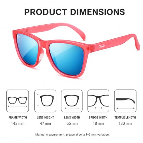 Polarized Golf Sunglasses and Hiking Sunglasses for Men Women (Rose Red / Blue Mirror)