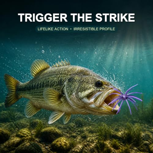 Urchin Baits for Bass Fishing (C-Purple / 4.3in-10pcs)