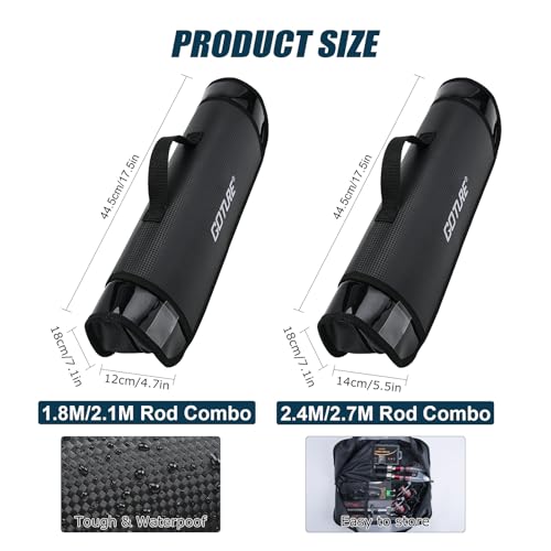 2 Pack Fishing Rod and Reel Combo with Carrier Bag (A6 / 9 FT)