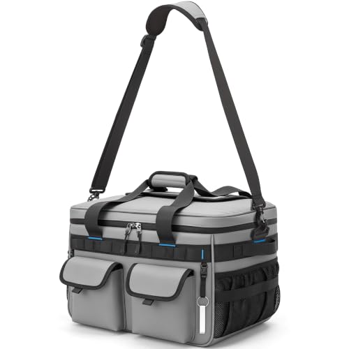 48 Can Insulated Soft Sided Collapsible Cooler Bag Ice Chest (Gray / 30L)