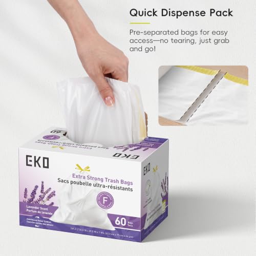 Ultra Strong Extra (60 Count (Pack of 1) / 13 Gallon Bags/Code F (Lavender))