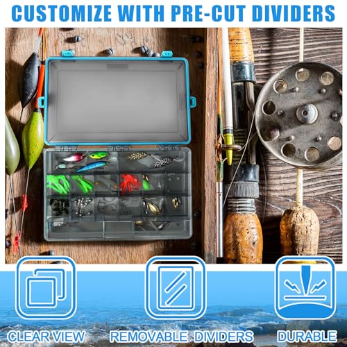 6 Pack Fishing Tackle Box Waterproof 3700 Tackle Tray (Blue / 3700)