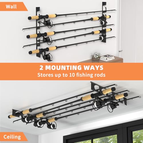 Fishing Rod Pole Holders (for wall-black)