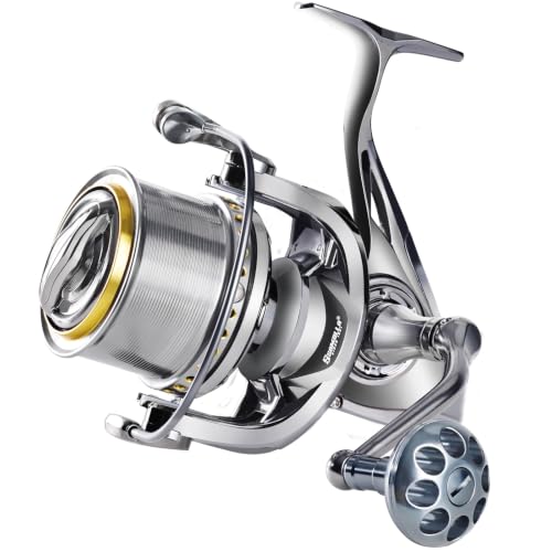 Heavy Duty Spinning Reel Metal Body with CNC Machined Spool 55LB Max Drag 8