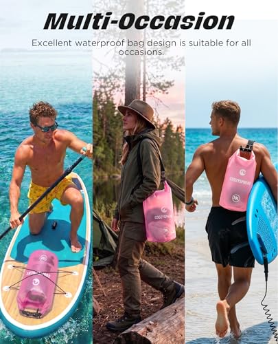 Waterproof Dry Storage Backpack with Phone Case & Whistle 20L (Rose Red / 20L)