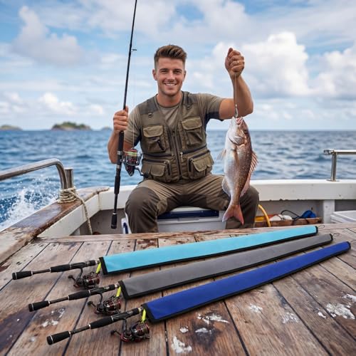6 Pack Neoprene Fishing Rod Sleeves (65" / Solid Color)