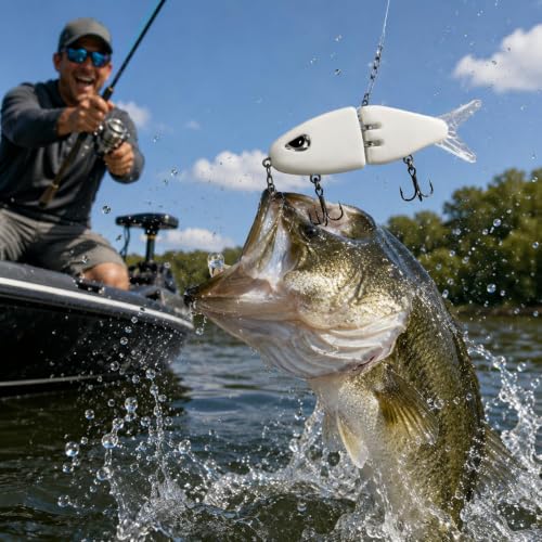 Glide Bait Fishing Lures Multi Jointed Swimbait with Slow Sinking Action (2pcs)