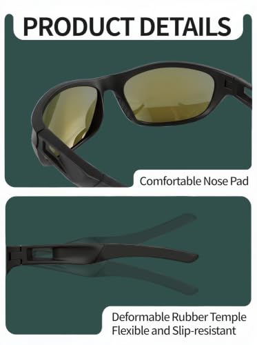 0.8 oz Polarized Sports Sunglasses for Men Women (Black Frame-blue Lens)
