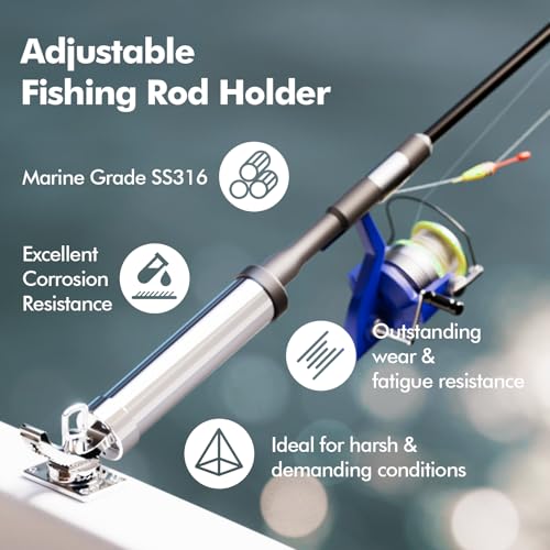 Fishing Rod Holder 2 Pack (90°Tilt & 360°Swivel)
