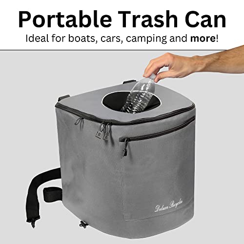 Portable Trash Can for Boating and Camping (Grey)