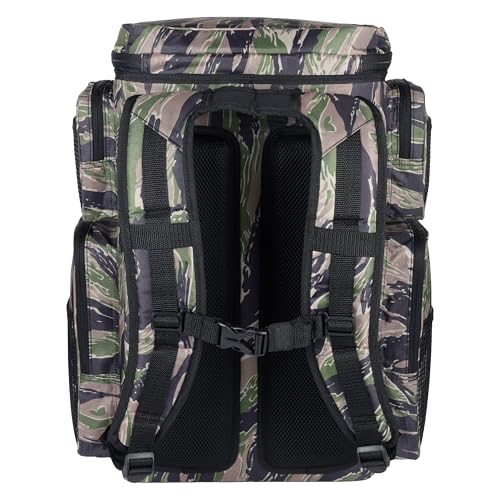Evolution Fishing Drift Series 3700 Tackle Backpack with QuikLatch System & 2 Rod Holders (3700 / Tiger Stripe)
