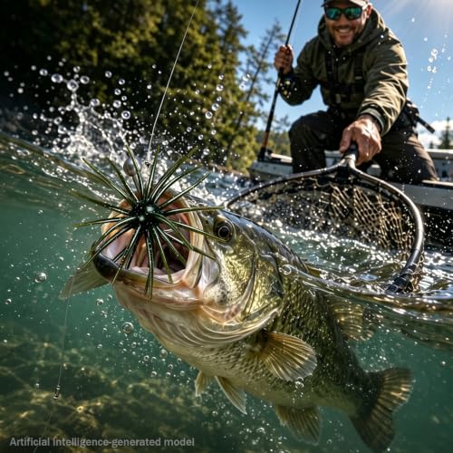 Bass Fishing Lures (B-10PCS 4.33in Dark Green)