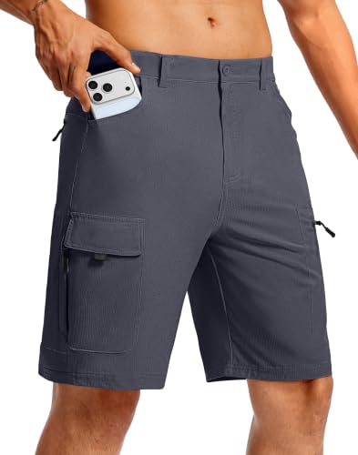 Men's Hiking Cargo Shorts 9" Lightweight Quick Dry 6 Pockets