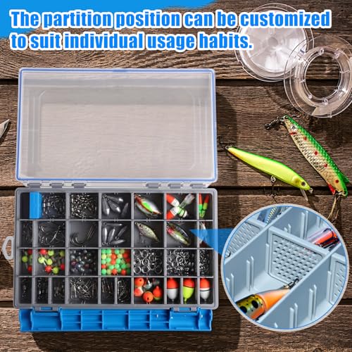 6 Pack 3700 Fishing Tackle Boxes Waterproof (Blue / 3700)