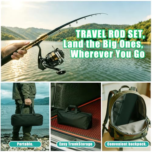 Fishing Rod and Reel Combo (Brown / 1.8M/5.9FT)