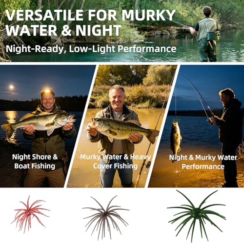 Sea Urchin Baits for Bass Fishing (Red/Dark Spotted Gray/Dark Green)