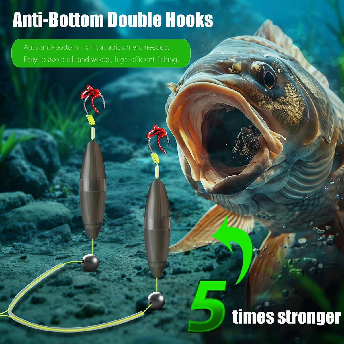 Anti Bottom Double Hooks (10# / 6pcs)