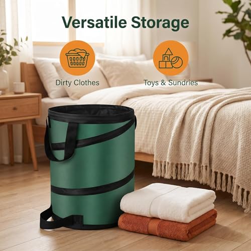 Collapsible Pop Up Outdoor Trash Can 13 Gallons (13 Gallons-With Lid)