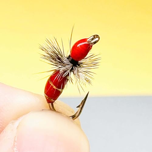 10Pc Hand Tied Fly Flies Fly Fishing Lure (Black&Red)