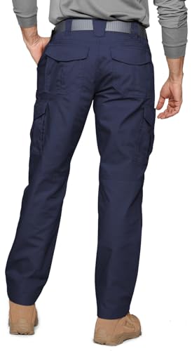 Cargo Pants for Mens Outdoor Light Weight Work Hiking Pants Breathable Stretch Relaxed Fit Comfy Summer Utility Tactical Fishing Pants with Elastic Waistband Dark Blue 44Wx30L (Dark Blue / 44W x 30L)