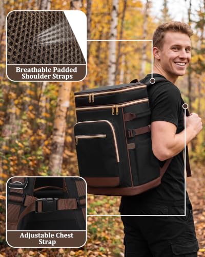 48 Can Leak Proof Insulated Backpack Cooler (Black)