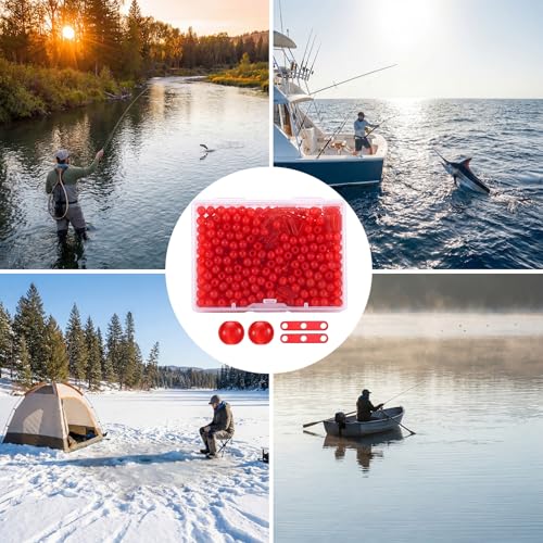 Fishing Bobber Stops and Beads Set (Red)