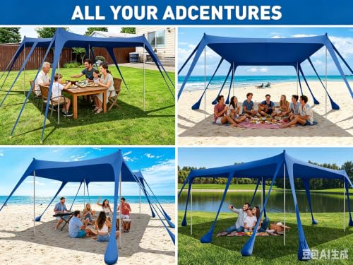 Beach Tent Sun Shelter 13x10FT (blue)