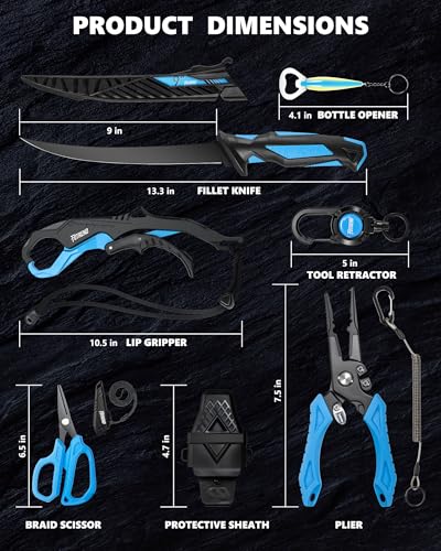 7Pcs Fishing Tool Kit (Blue-7Pcs)