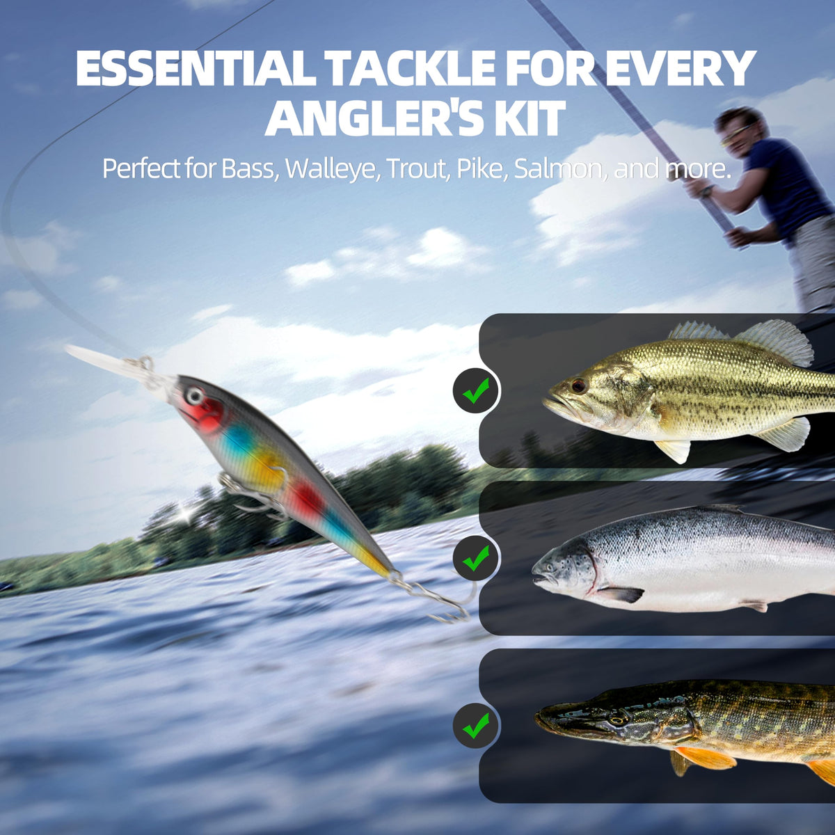 10 5PCS Minnow Fishing Lures Set (4 ′′, 1/2 oz)