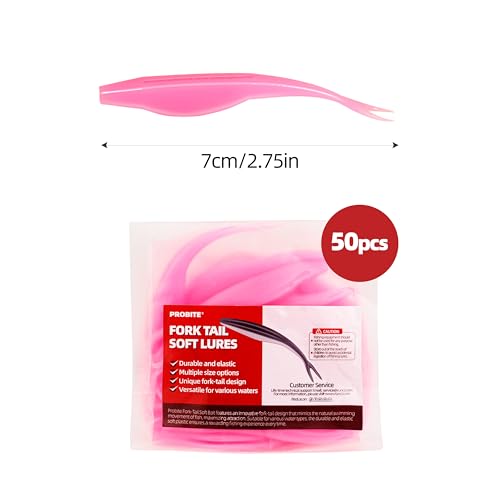 Fork Tail Soft Lures (2.75 Inch-50pcs / Bubblegum)