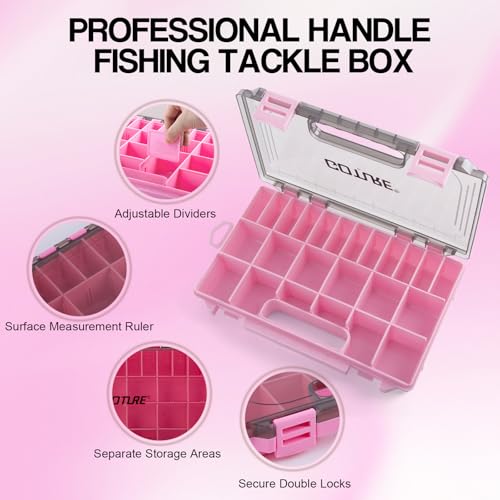 OpenSide Tactical Sling Tackle Bag with Pink Fishing Rod and 3 Tackle Trays (Pink Pole - Sling Bag with 3600 Trays / 9FT/2.7M)