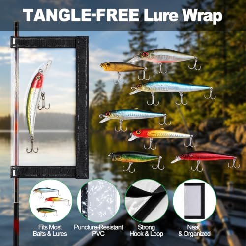 Thick Clear Fishing Lure Wraps with Hook & Loop Closure