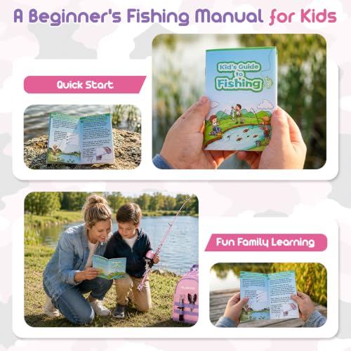 Kids Fishing Pole (Pink / 3.93 ft)