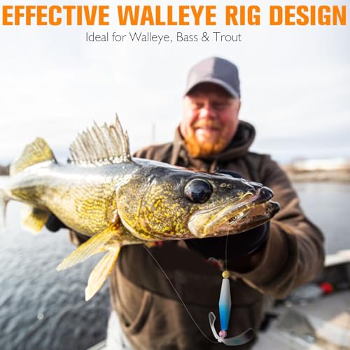 Crawler Harness Walleye Rigs with Dual (Gold-Octopus Hooks- #2)