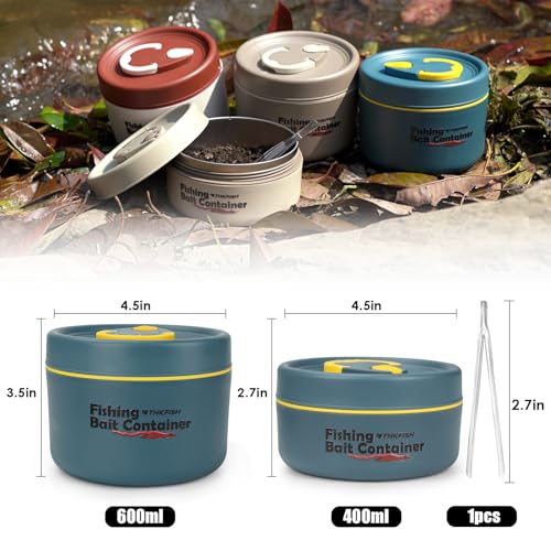 Fishing Bait Container (2PCS-0.6L+0.4L-Blue)