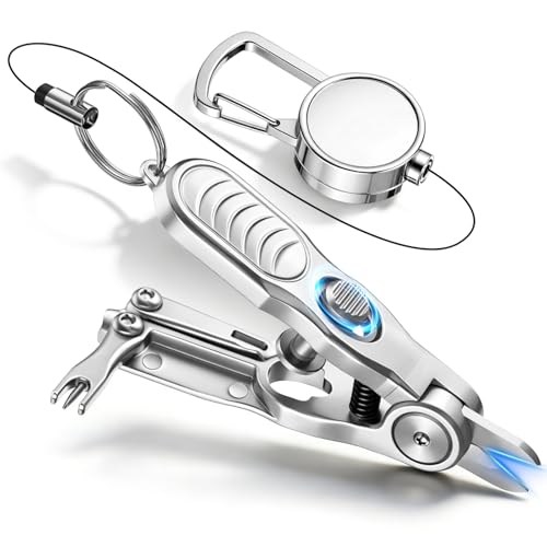 Fishing Line Cutte Braided Line Cutter with Retractors and Knot Tying Tool Accessories Stainless Steel Braided Fishing Nippers Scissors Clippers for Lines (Simple / Multicolor)