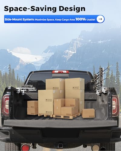 Aluminum Fishing Rod Holder for Truck Bed Holds 4 Fishing Rods