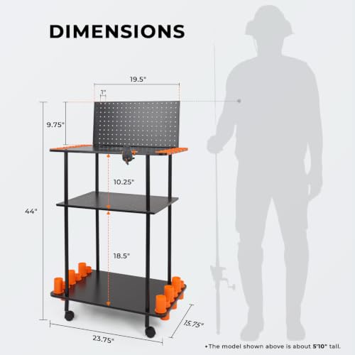Gear Trolley V12 Mobile Fishing Rod Holder for 12 Rods or Combos (B:Pro Model (12 Rods))