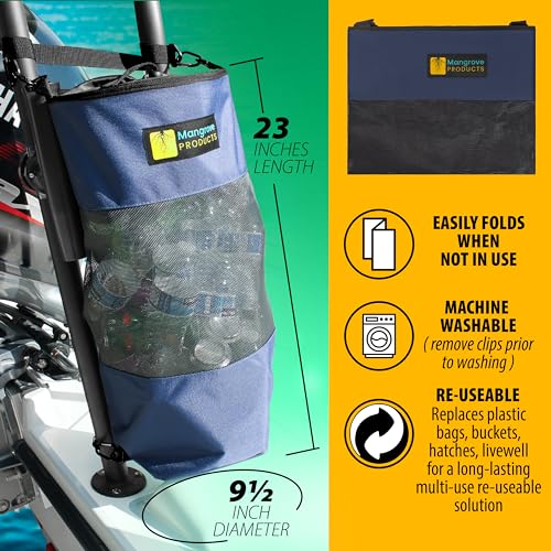 Portable Boat Trash Can (Navy Blue)
