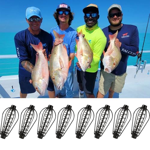 8 Pcs Spring Fishing Feeder Carp Bait Tackle Cage Bait of Pumpkin Bream Cage Holder Fishing Tackle Equipment Accessories